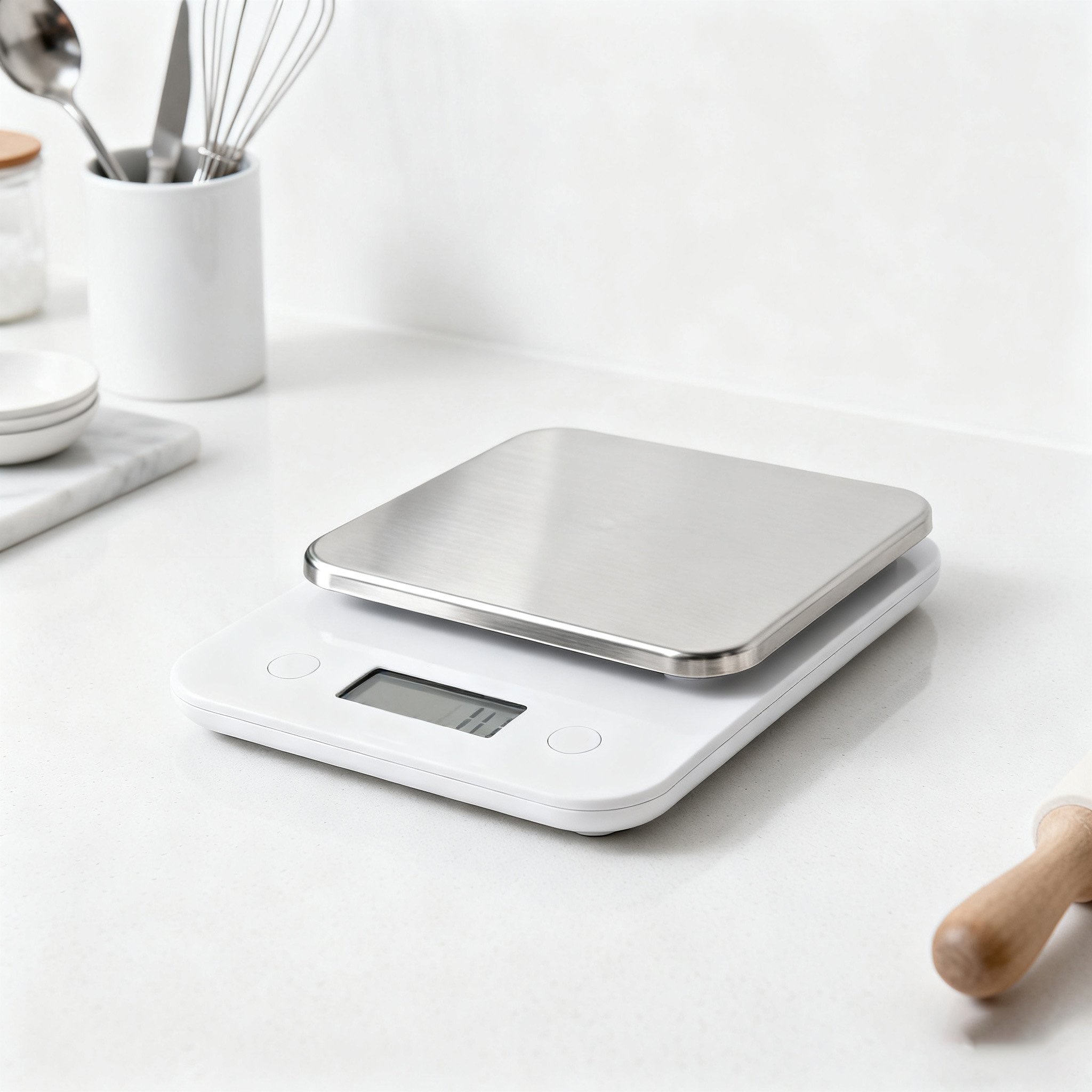주방에서 사용하는 휴대용 전자 저울