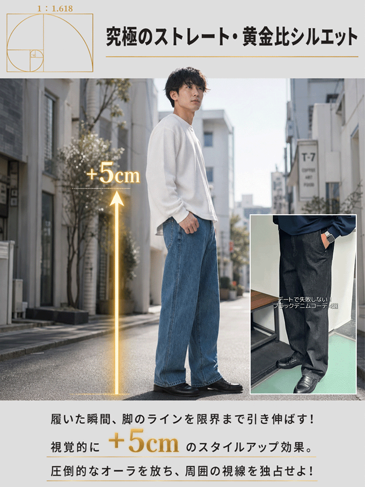 ストレート・ゆったりデニムパンツ