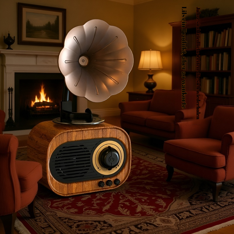Mini-Phonograph Bluetooth-Lautsprecher tragbares Radio mit USB-Anschluss