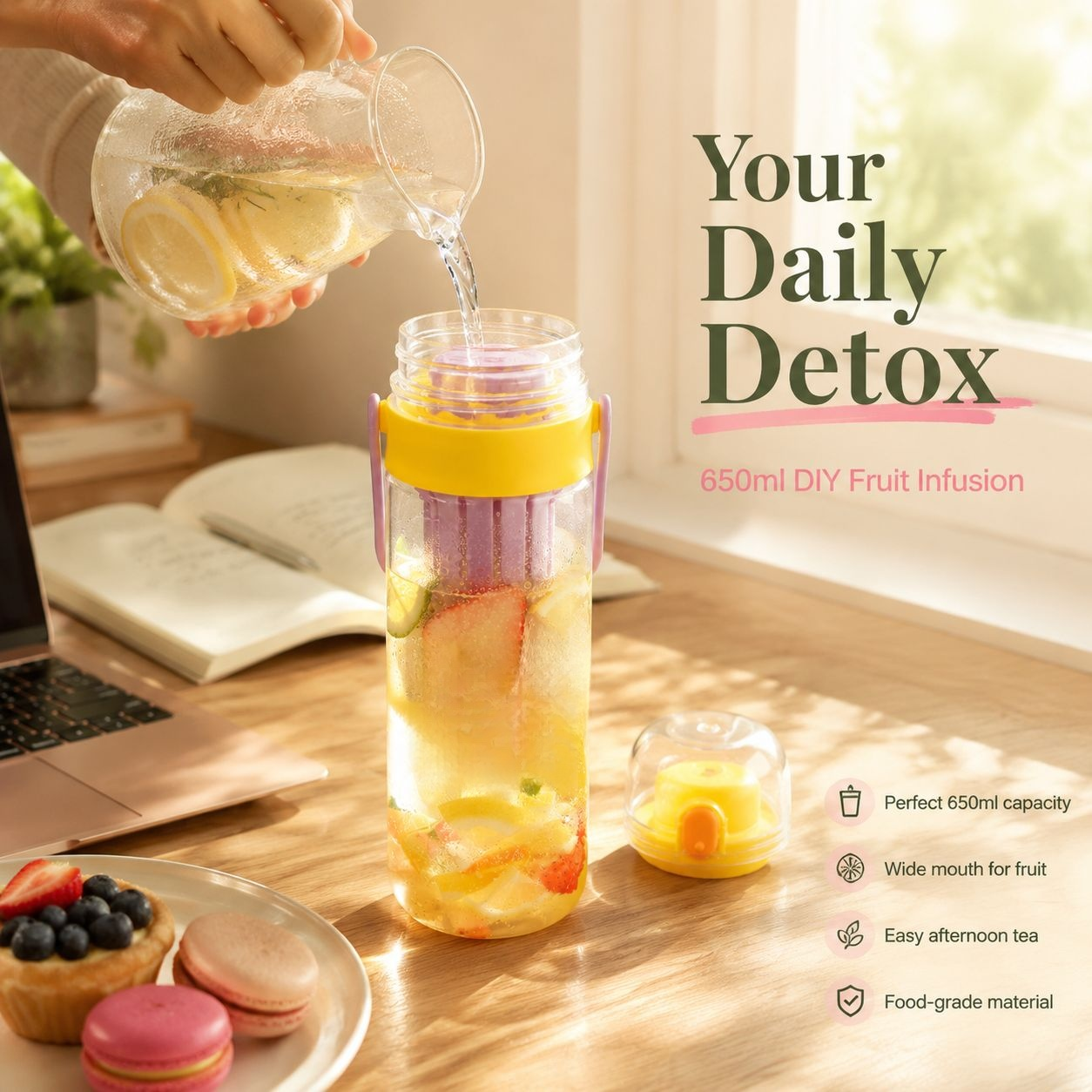 Plastic Leisure Portable Flower Tea Cup