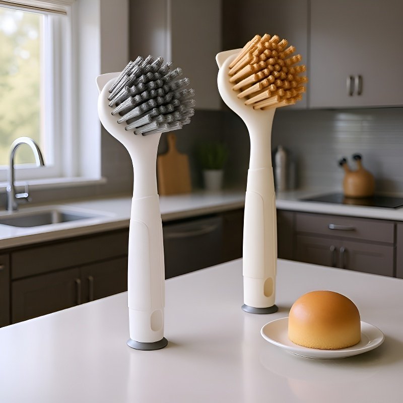 Multifunctional 3-in-1 long crevice cleaning brush