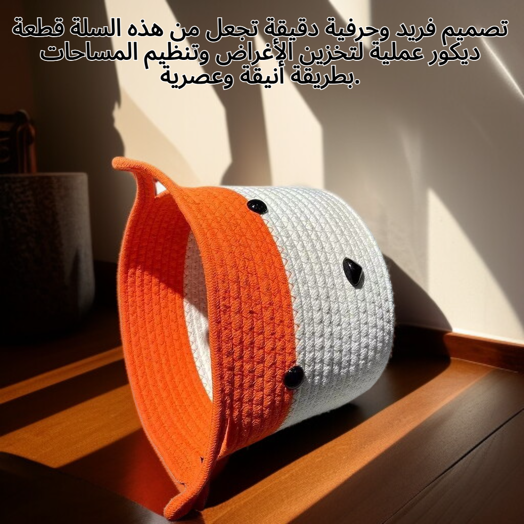 سلة تخزين مصنوعة يدوياً من جلد الثعلب