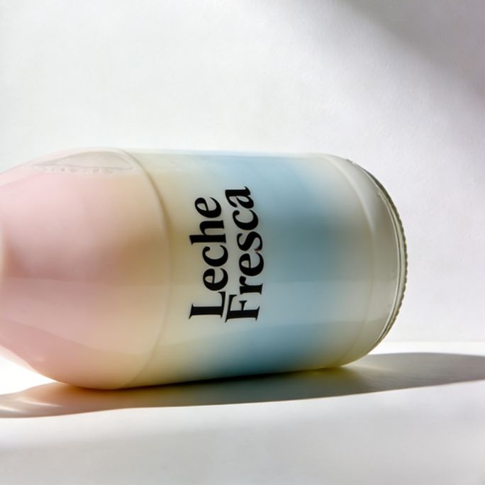 Botellas de leche fresca de alta calidad