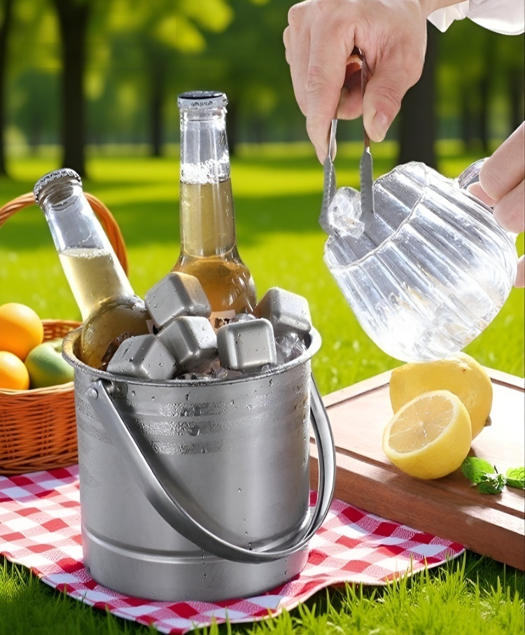 Set de cubos de hielo de acero inoxidable para cócteles