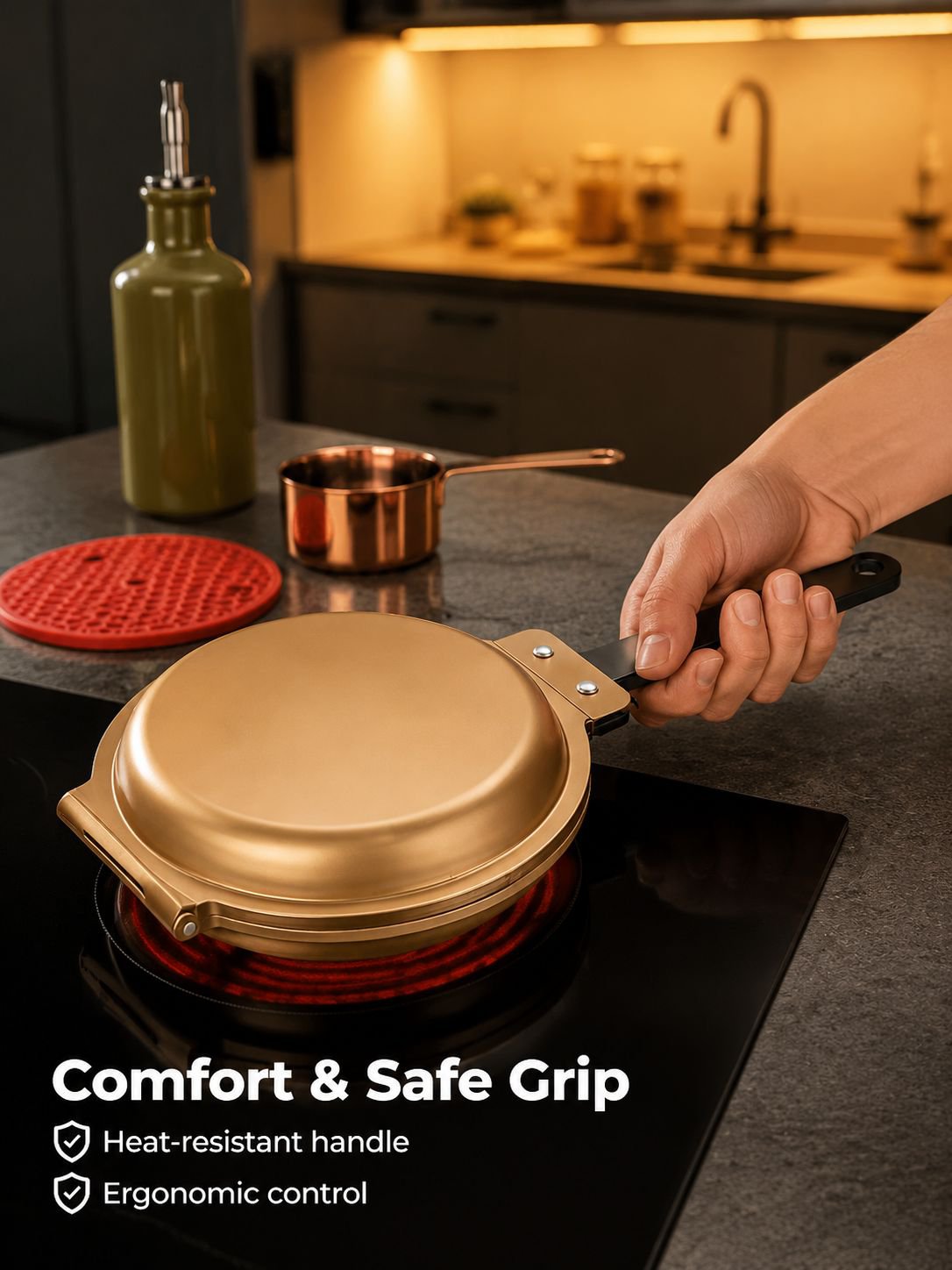 Low-Smoke Egg and Steak Breakfast Pan