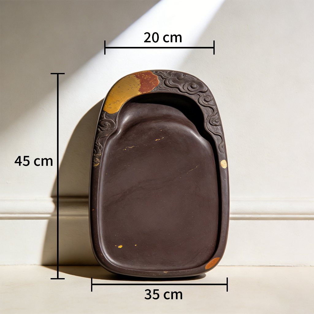 Close-up of smooth inkstone surface