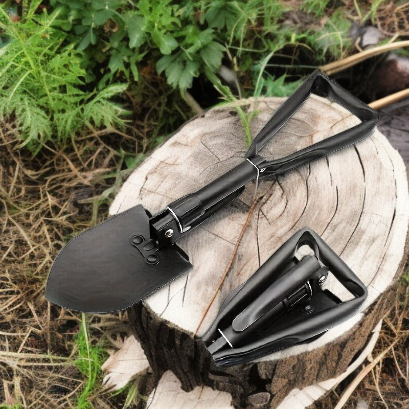 접이식 전술 생존 삽, 다기능 야외 도구, 비상 및 캠핑에 적합합니다