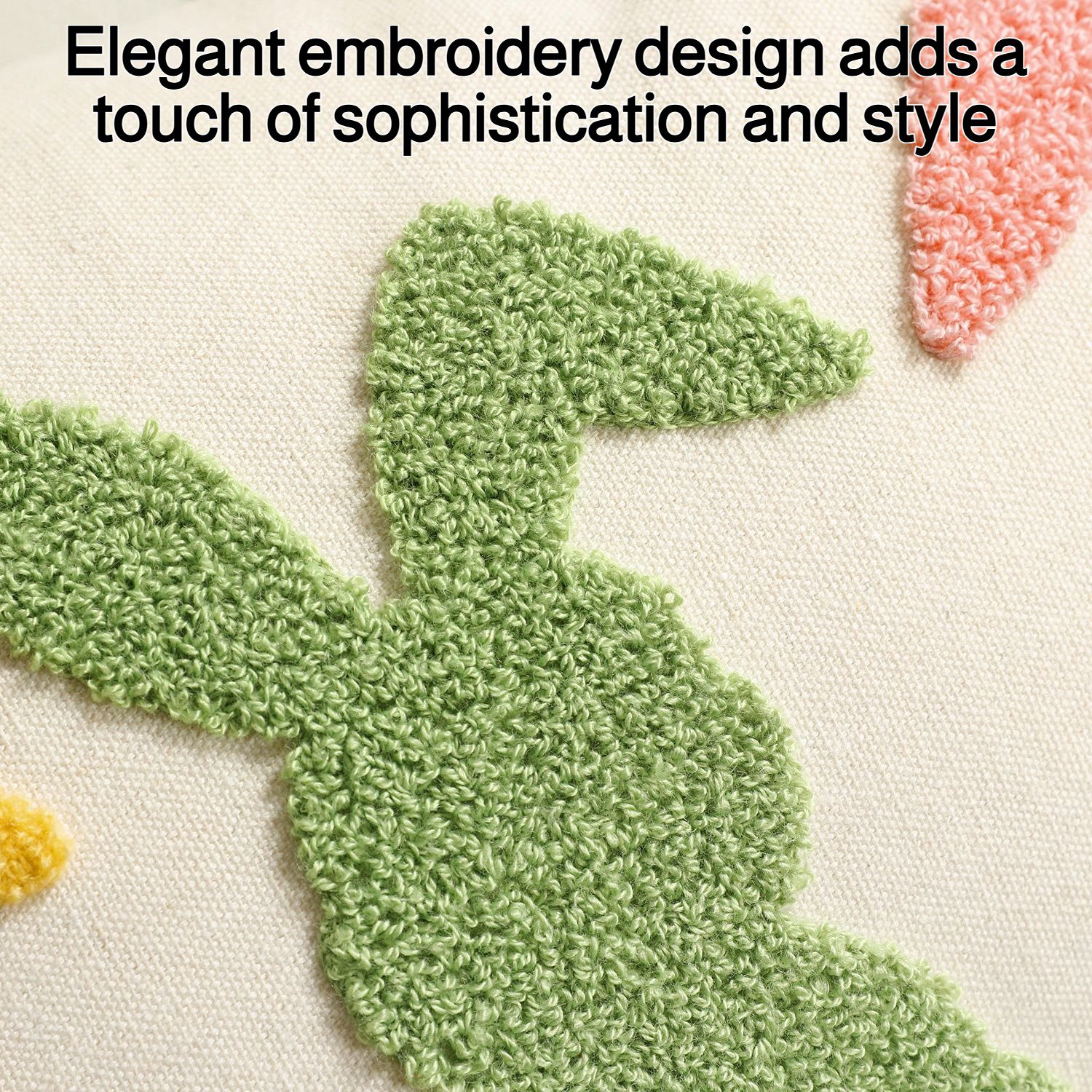 Pillowcase with cotton and linen embroidery