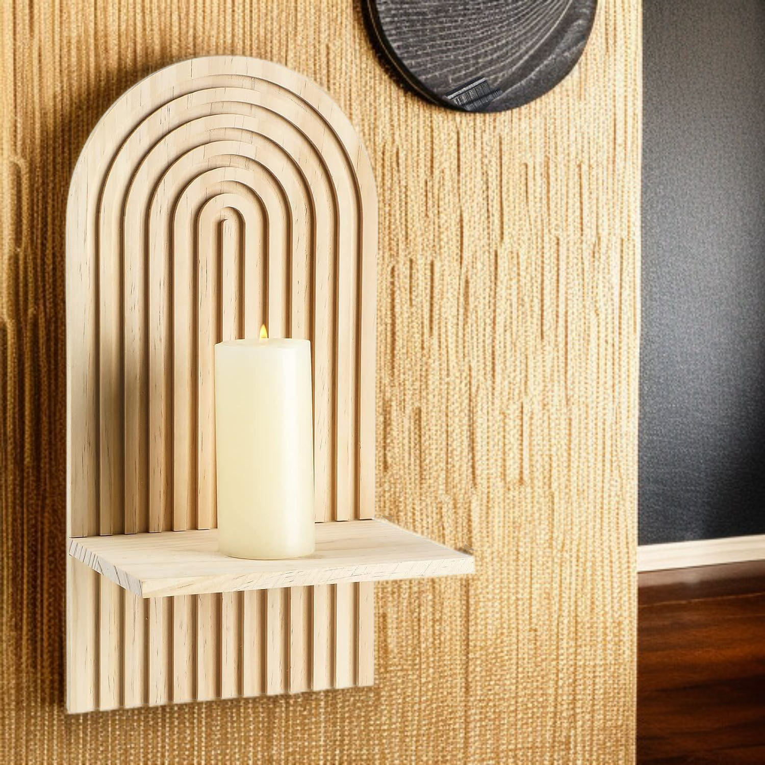 Minimalist floating wall shelves for home office