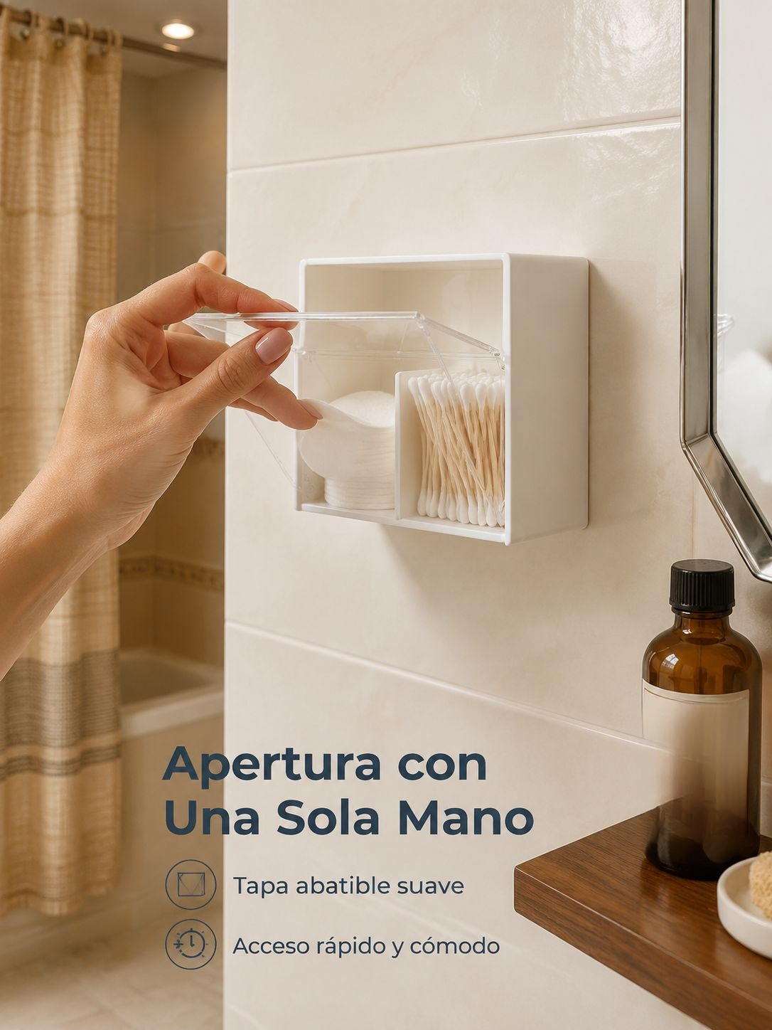 Caja organizadora de hisopos y algodones DreamHomes para pared