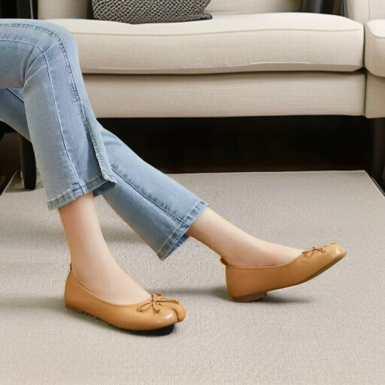 레드 단화 여 플랫 컴포트화 여성 구두 리본 발가락 봄가을 여름 단화