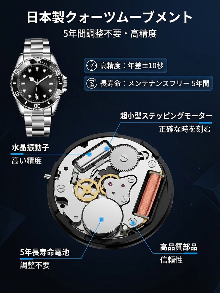メンズラグジュアリーステンレスベルトウォッチ