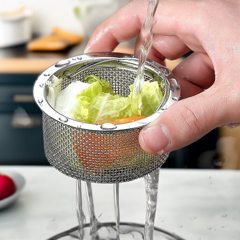 سلة تصفية بالوعة المطبخ من الفولاذ المقاوم للصدأ