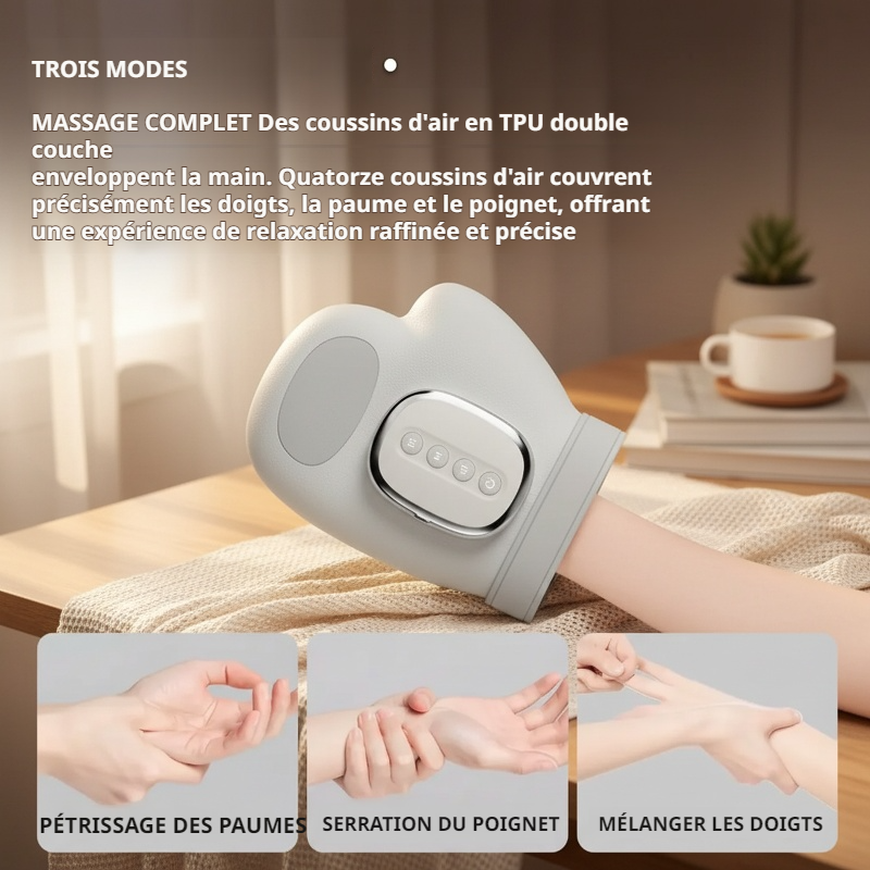 Masseur multifonction pour les mains, chauffage intelligent et pression d'air
