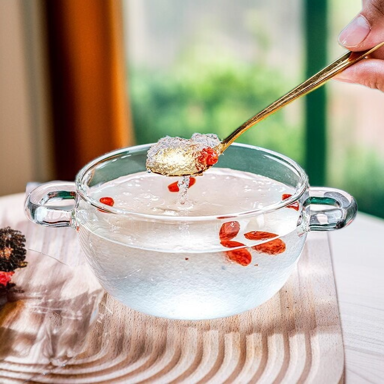 Cocotte en verre borosilicate résistant à la chaleur pour soupe et œufs vapeur, usage domestique