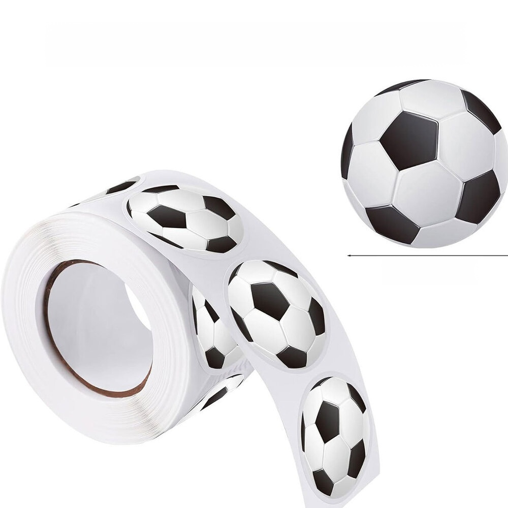 サッカーテーマシールロール 500枚 オーダーメイドボールラベル