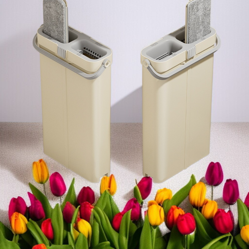 省力モップバケツセット レイジーハンズフリーウェット ドライモップクロス スクレーパーモップバケツセット 家庭用モップセット