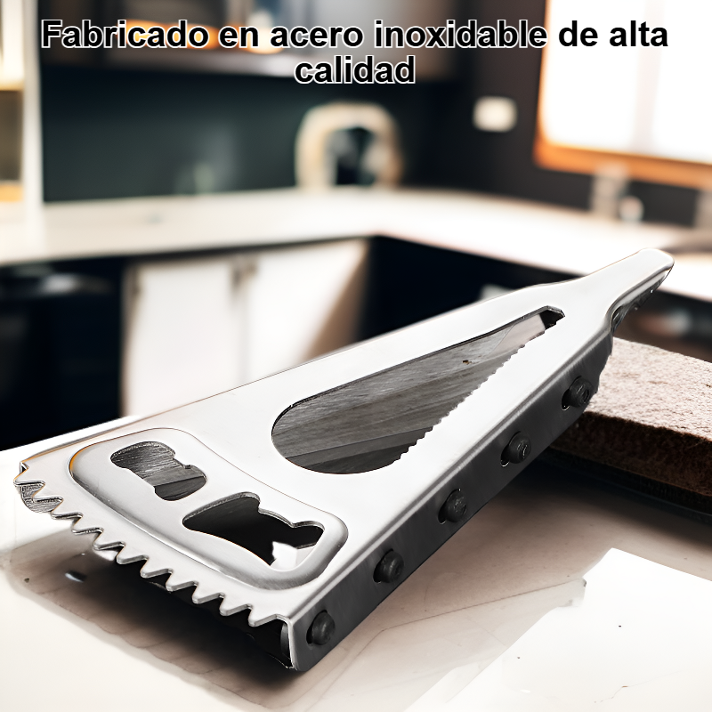 Abridor de botellas multifuncional de acero inoxidable