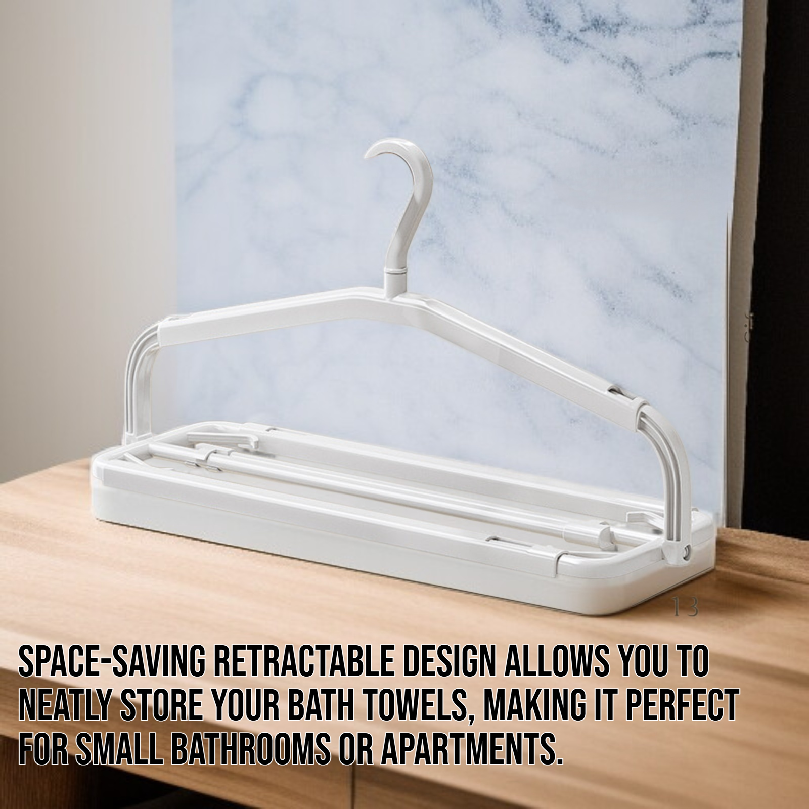 Retractable bath towel rack