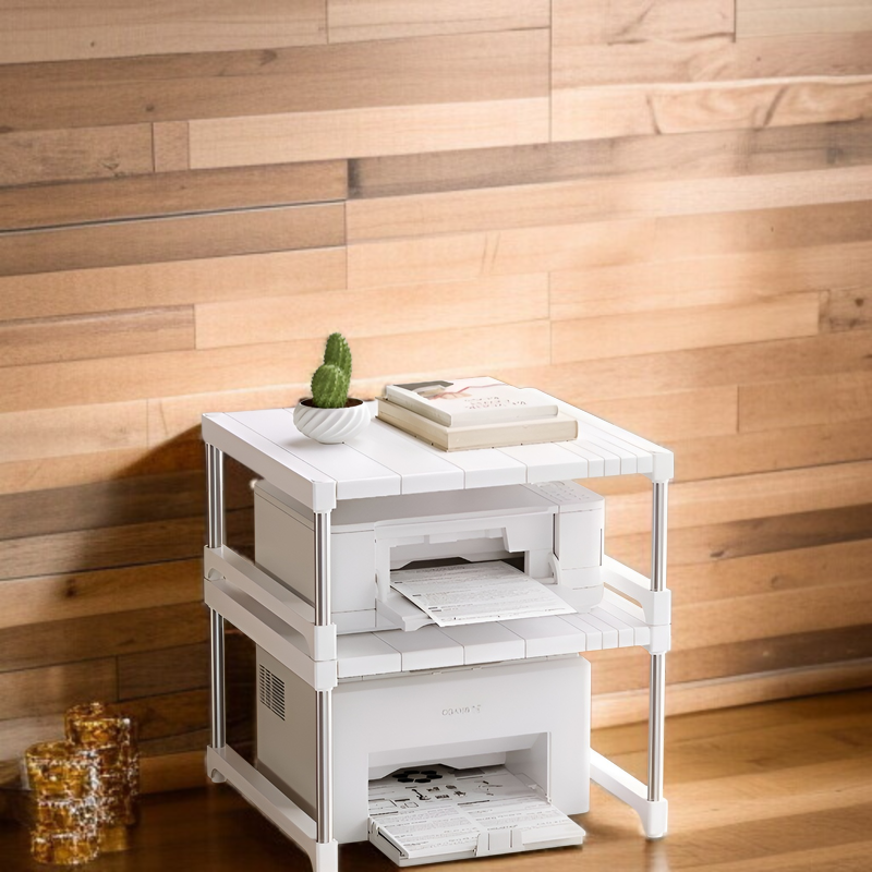 プリンターラックデスクトップ格納式コピー機スタンドオフィスデスク階層型小型収納ラック
