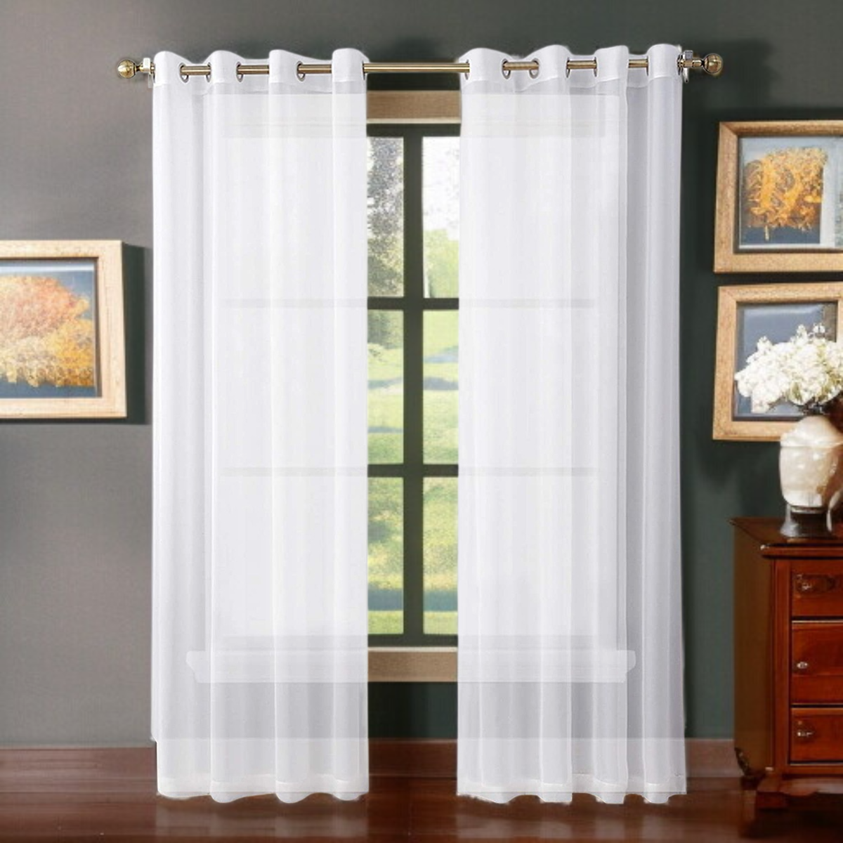 Halbverdunkelnde Fensterdekoration für Balkon, Einfarbiges Vorhang