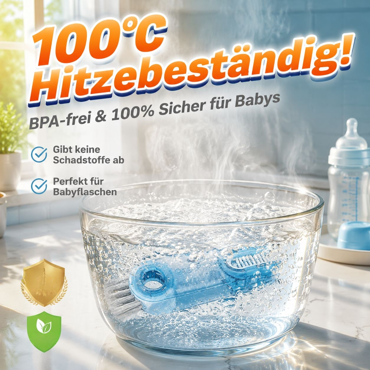 3-in-1 Multifunktionsbürsten-Set (Deckelbürste/Flaschenbürste/Strohhalmbürste)