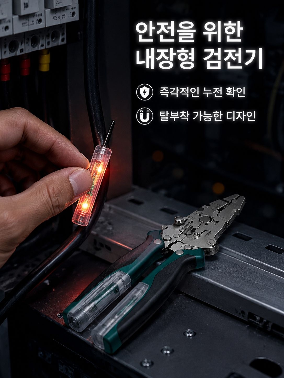 다기능 접이식 와이어 스트리퍼 전기테스터 포함