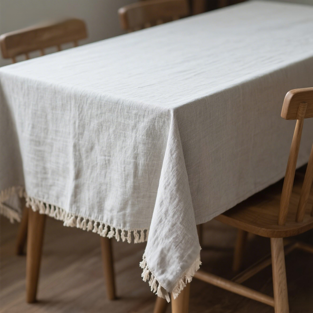 Cotton and linen tablecloth with wrinkle-resistant fabric