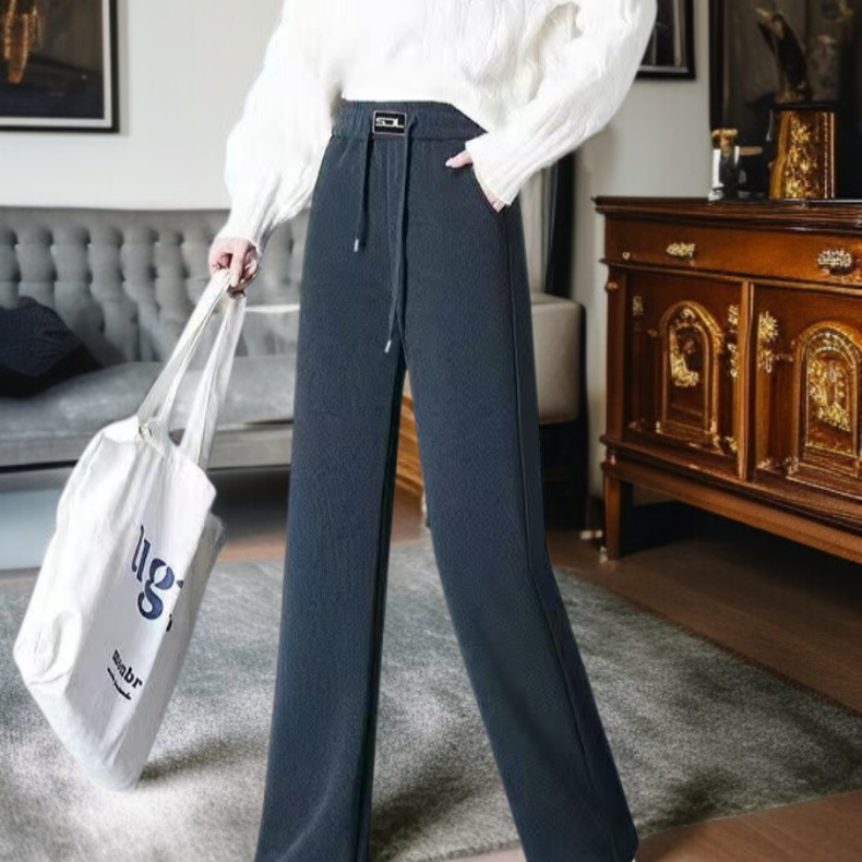 빅 사이즈 겨울 쉐닐 코듀로이 와이드 팬츠 여 기모 도톰 슬림 캐주얼 팬츠