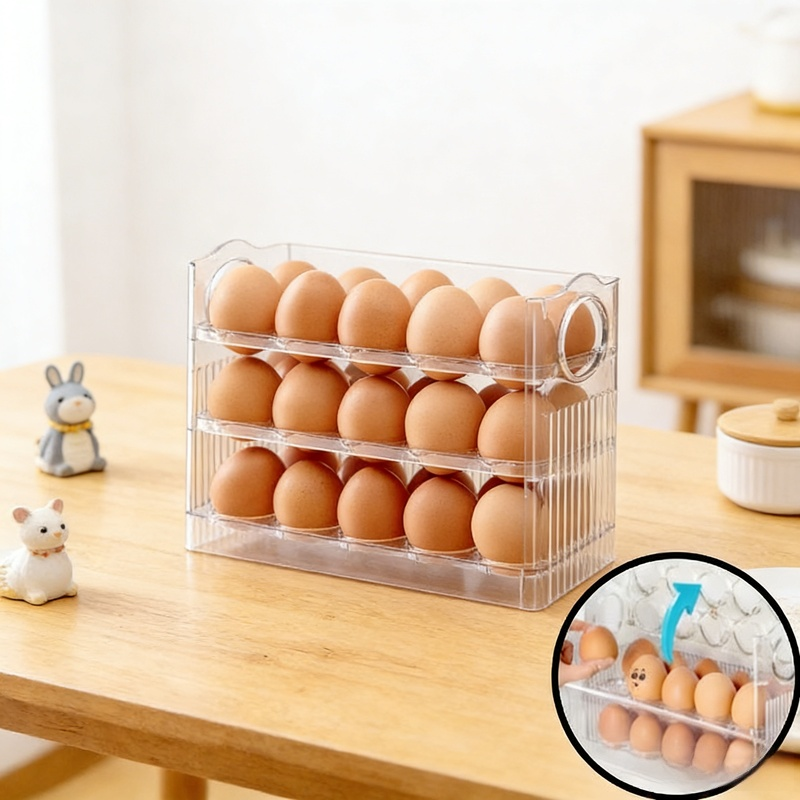 Mehrlagiger faltbarer Eierbehälter praktische Eierbox zur Aufbewahrung