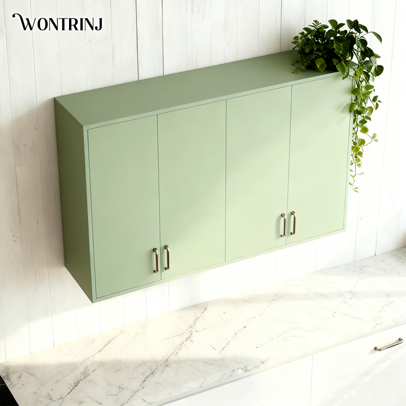 ตู้ติดผนังสีเขียวอ่อน