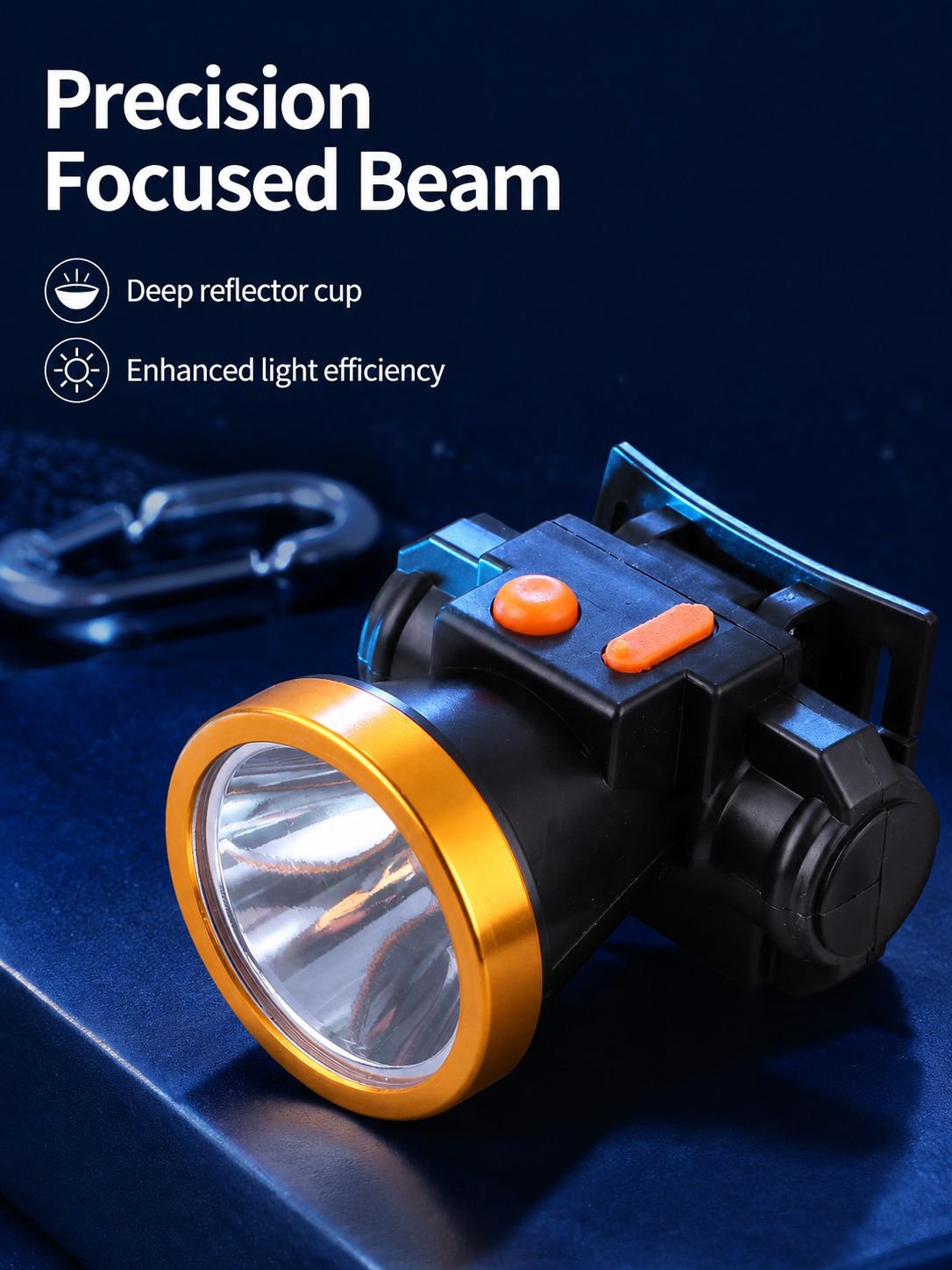 Rechargeable LED Headlamp with adjustable strap for fishing