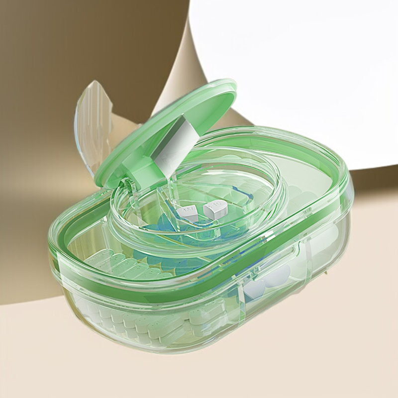 휴대용약통 다용도분약기 밀폐방습 휴대용가위약통 1분 2커터