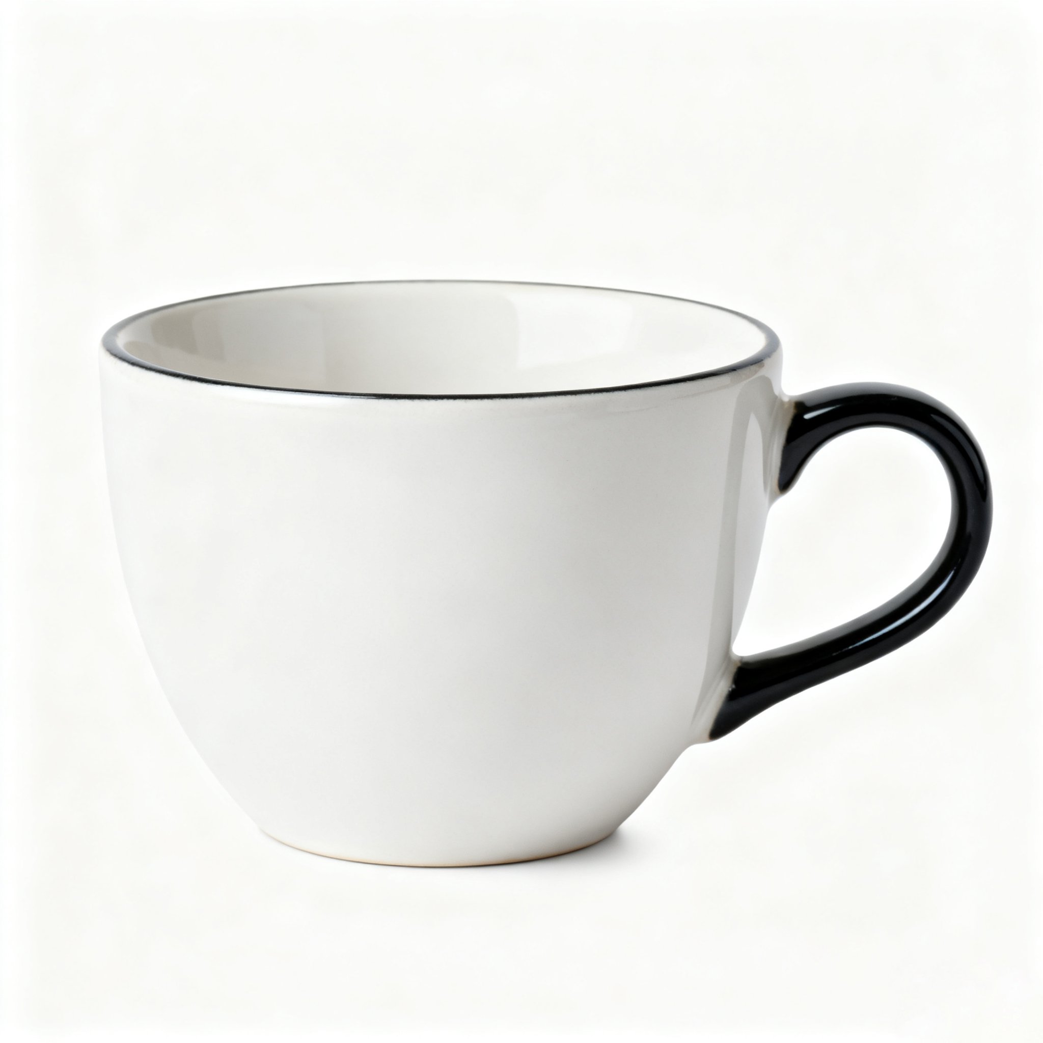 Černě lemované keramické šálky (sada 4 ks)