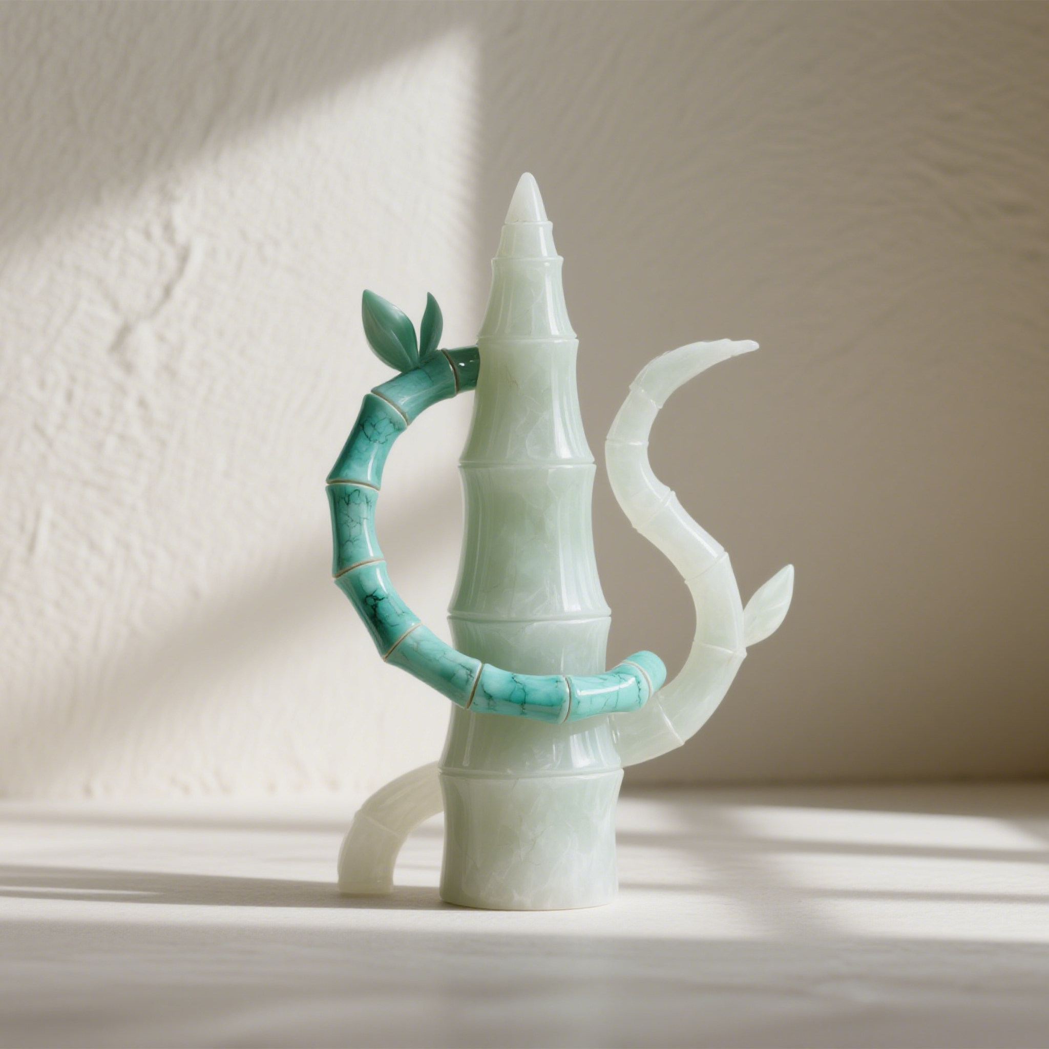 ของประดับหยกแกะสลักรูปปล้องไผ่อย่างประณีต