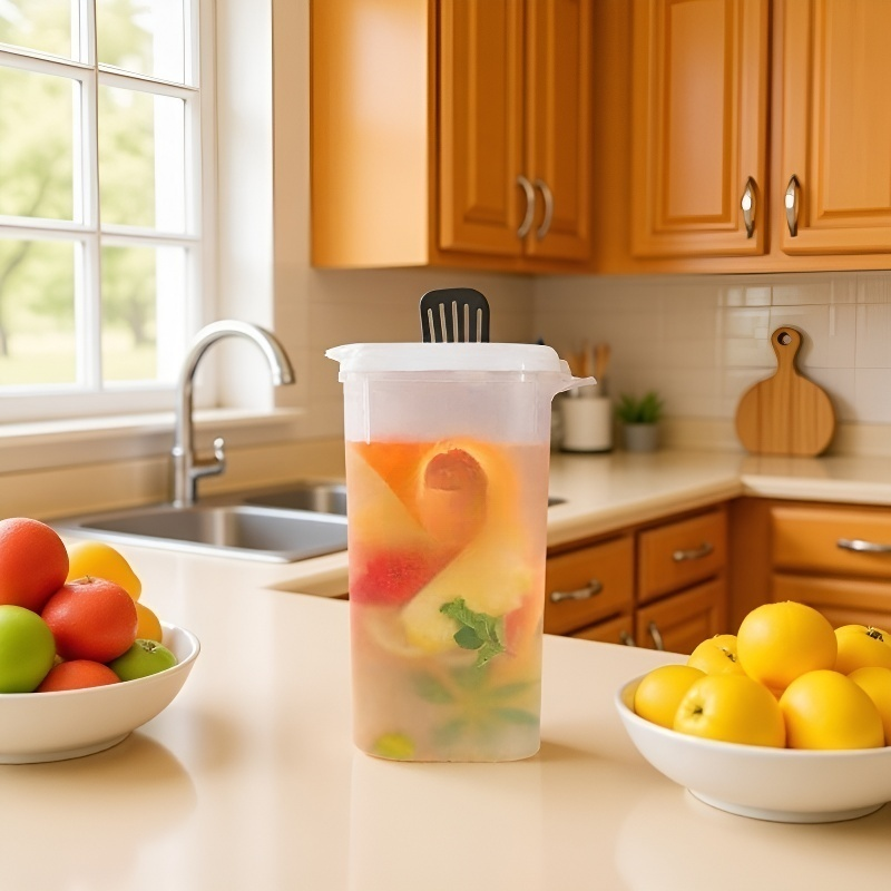 دلو ماء بارد منزلي كبير السعة مع غطاء