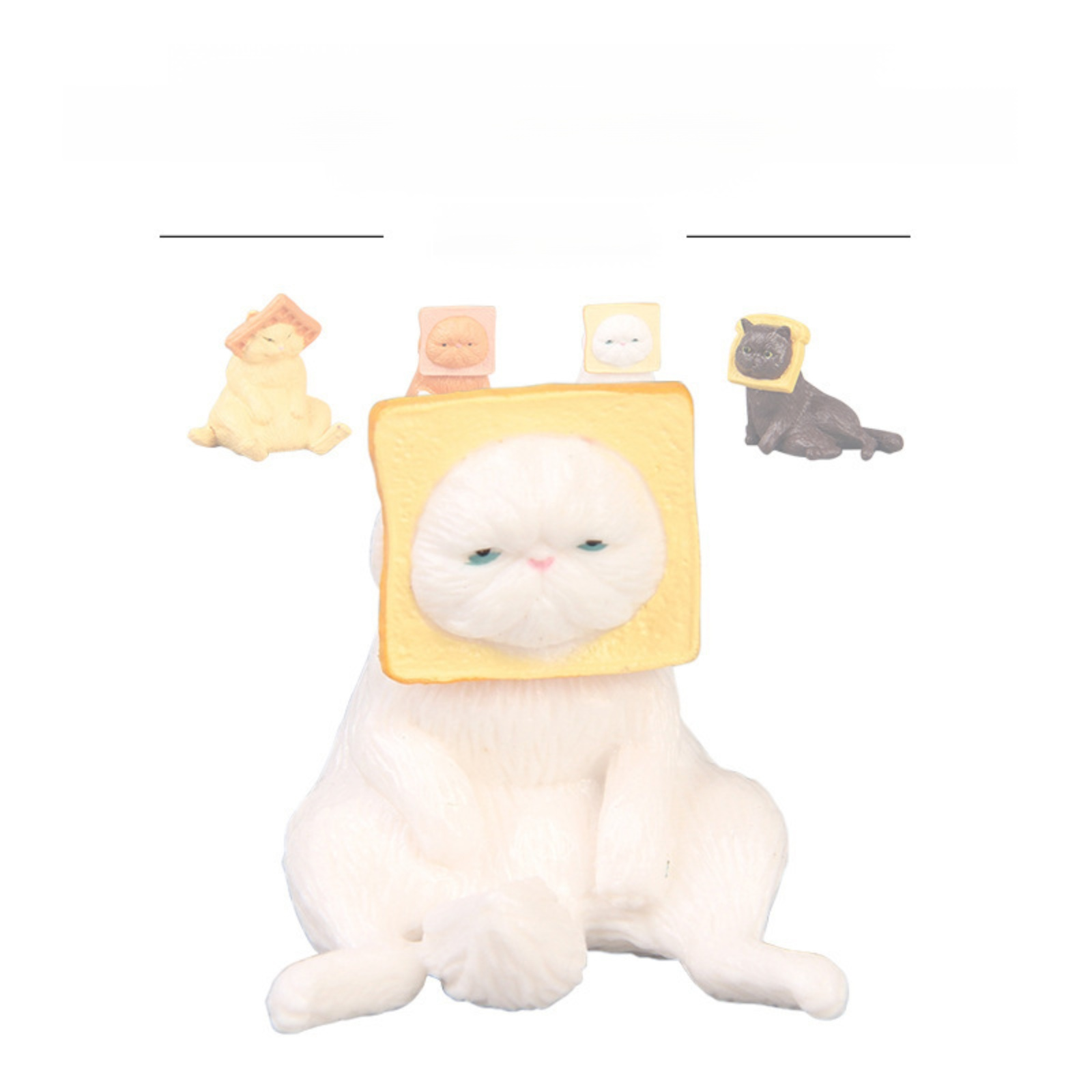 Cat Toast Bread Helmet Gashapon Toy