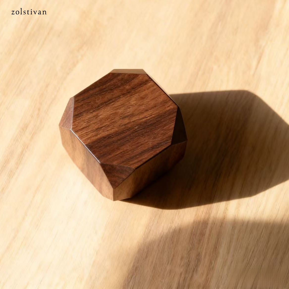 나무 다면체 장식 (3개)