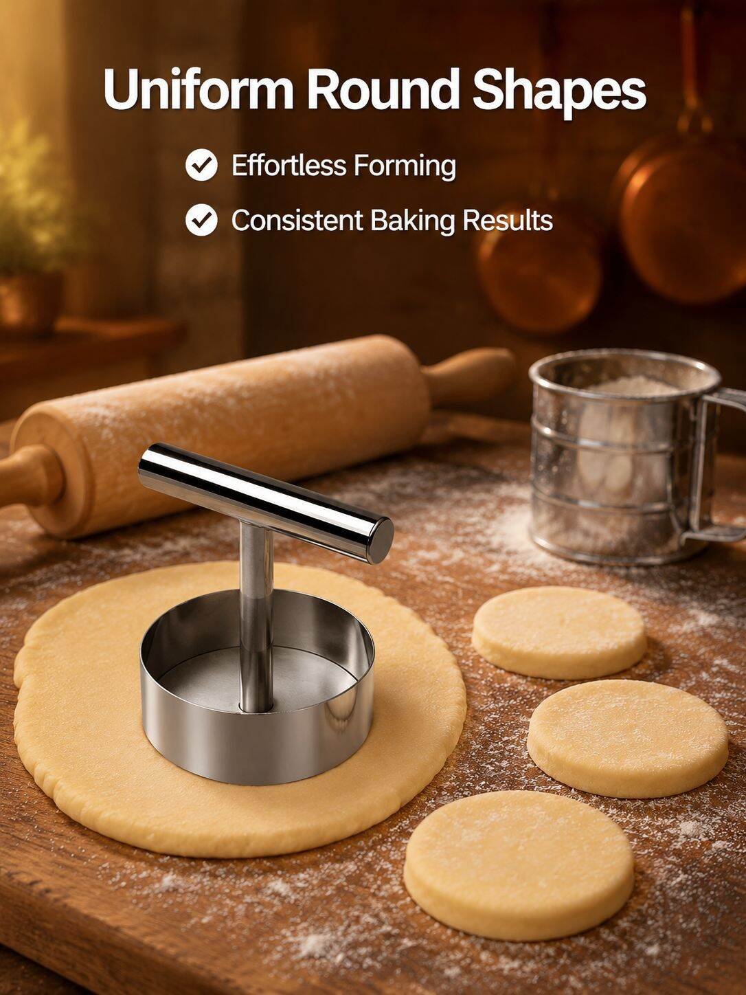 Stainless Steel Round Cake Press
