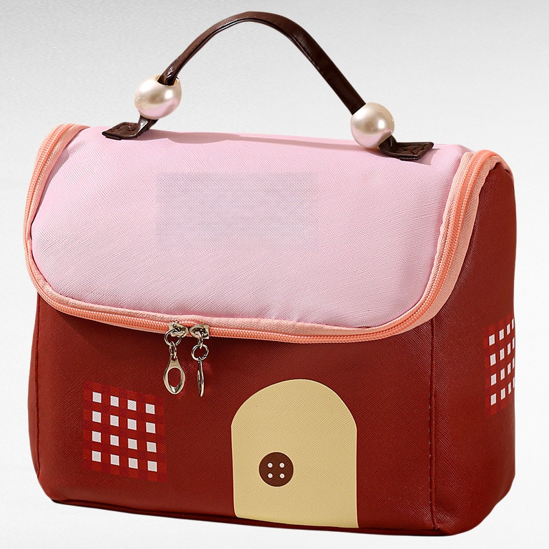 Große tragbare Kosmetiktasche mit multifunktionalem Design und Handgriff