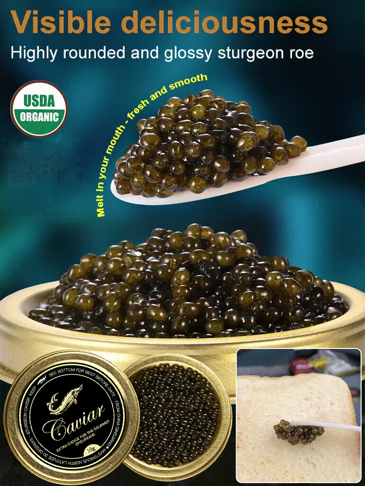 imported sturgeon black caviar