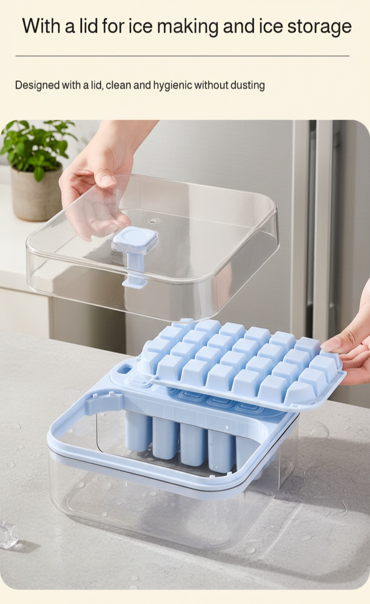 Modern 2-in-1 ice tray for home use