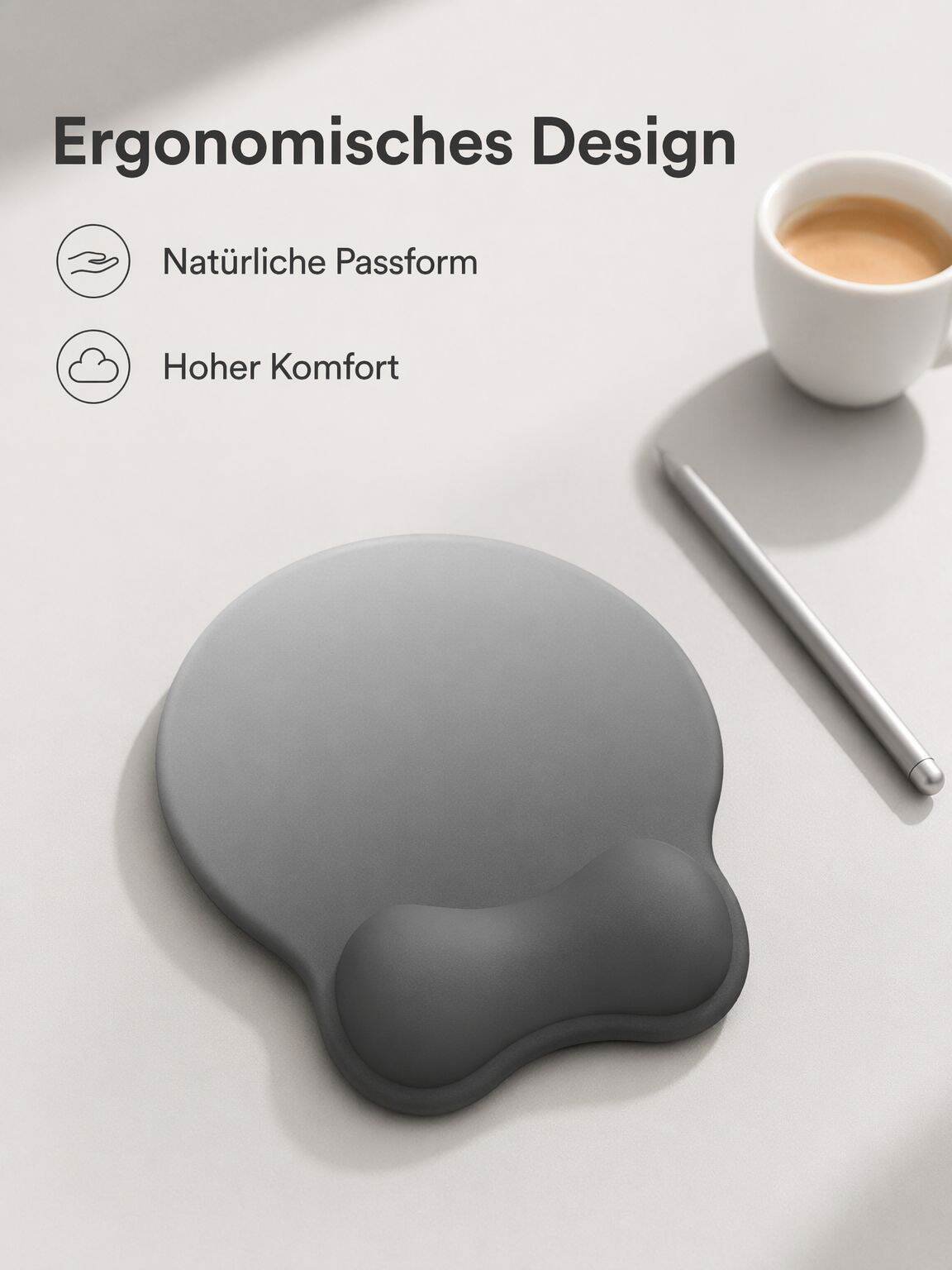 Ergonomisches Mauspad mit Handgelenkauflage