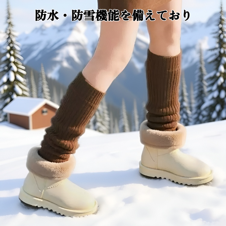 韓国風デザインの防水防雪フリース裏地付きブーツ
