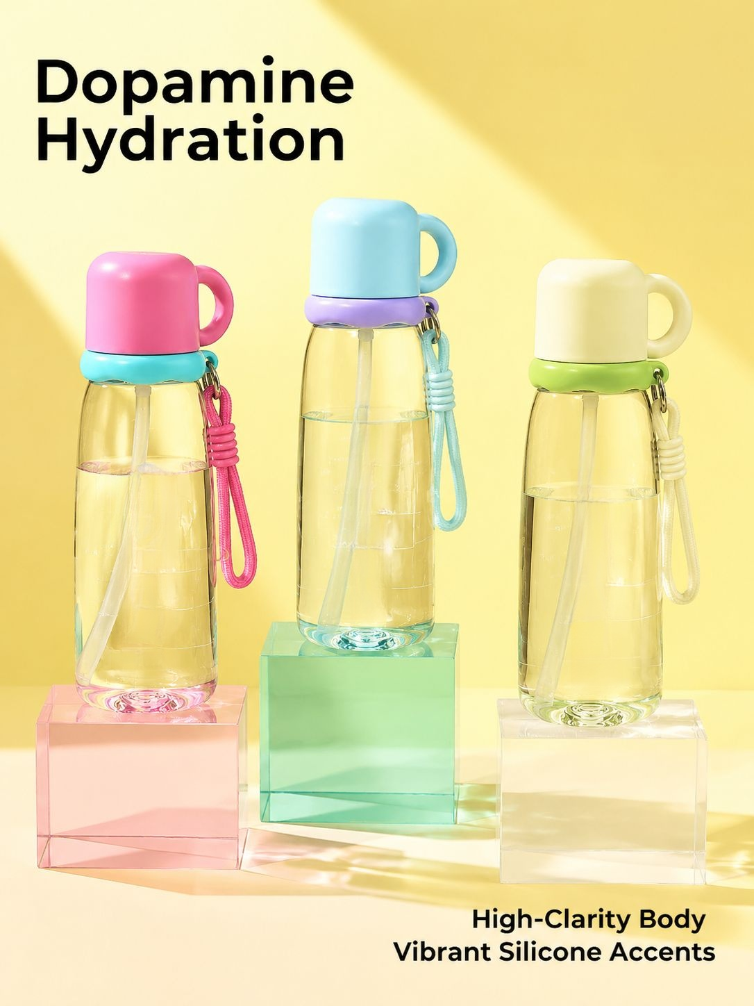 Stylish Shockproof & Heat-Resistant Student Water Bottle, Portable Straw Cup for Outdoor Sports