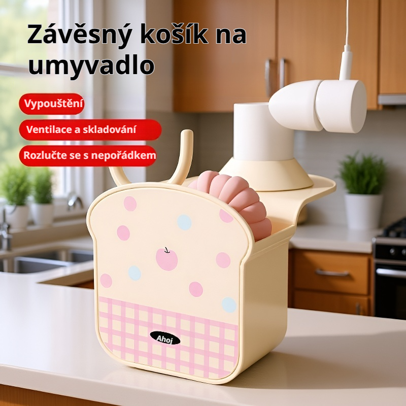 Makaronový toastový odkapávač na dřez s háčkem