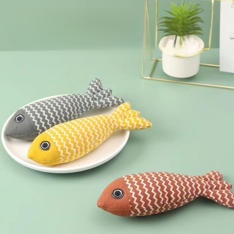 Cat toy striped simulation fish pet