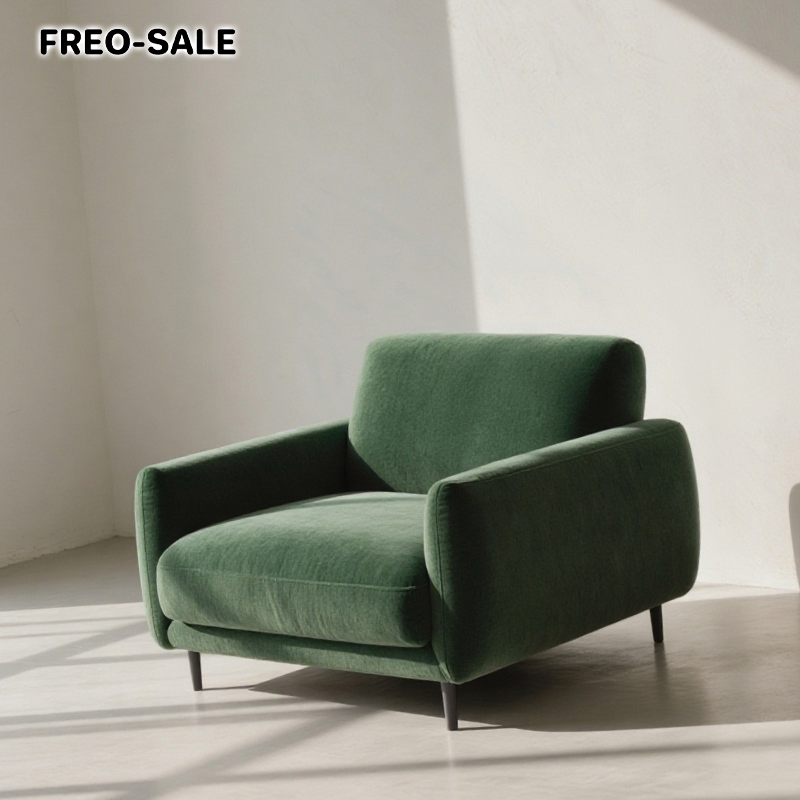 벨벳 원단 싱글 라운지 소파