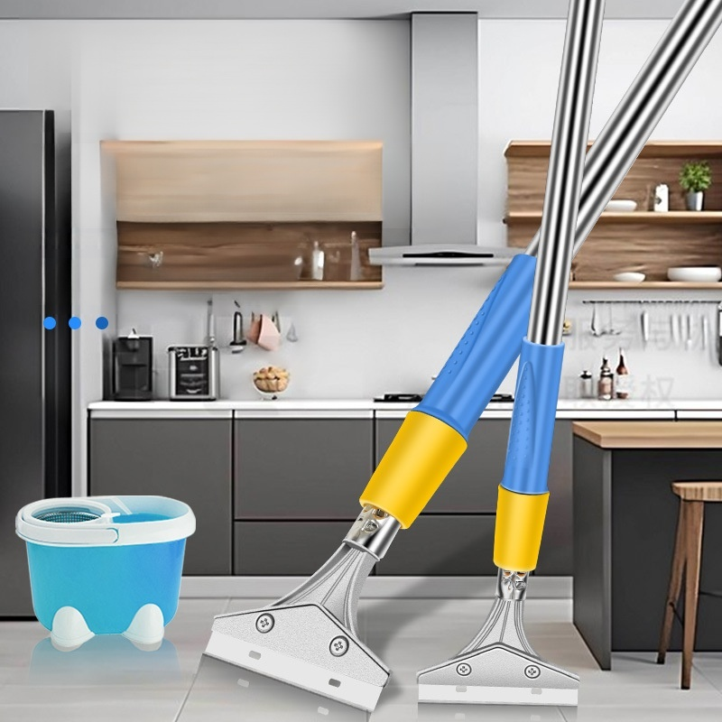 伸縮式ステンレス壁用スクレーパー 清掃専用ロングハンドル工具