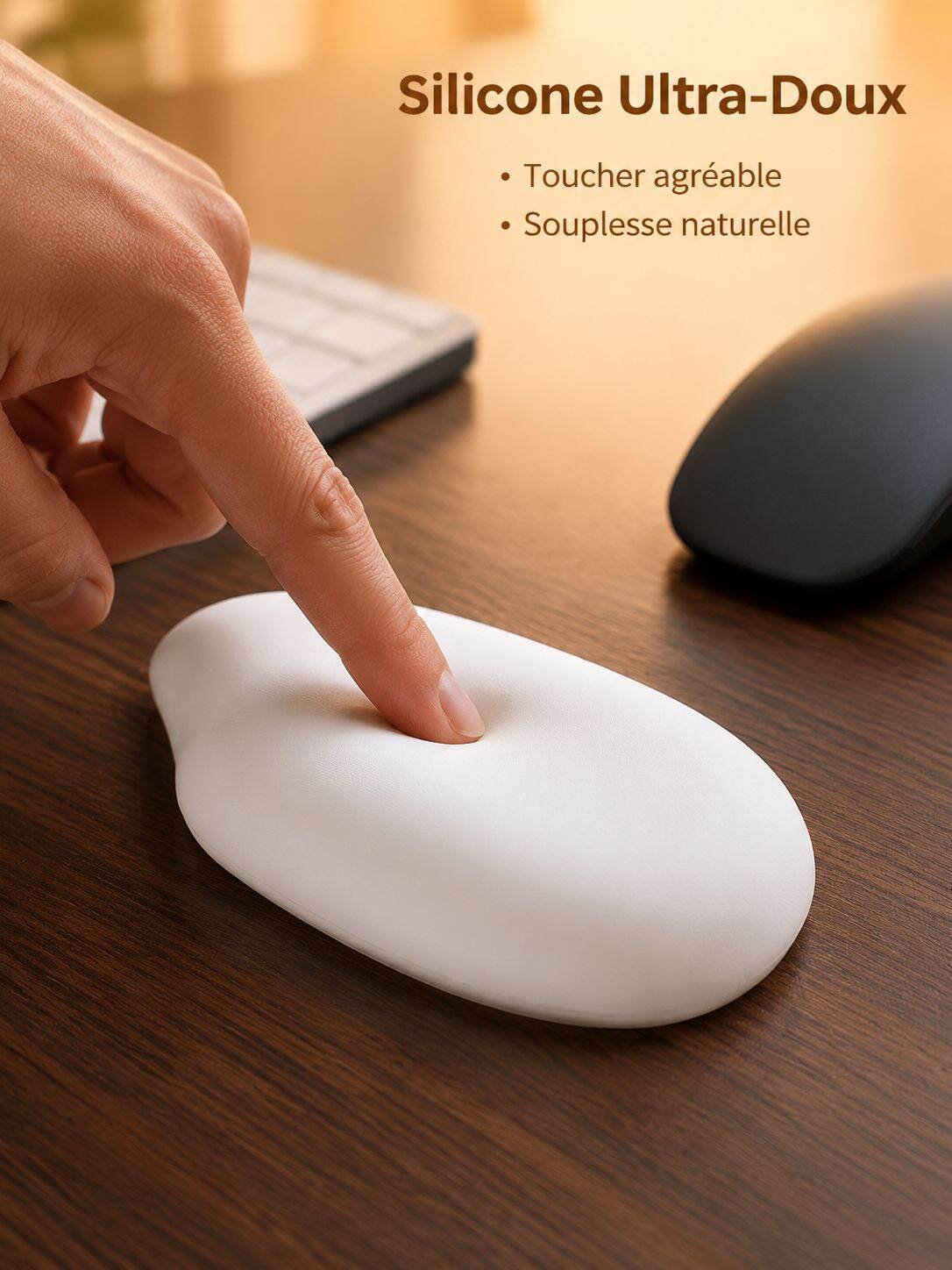 Repose-poignet en silicone en forme de riz
